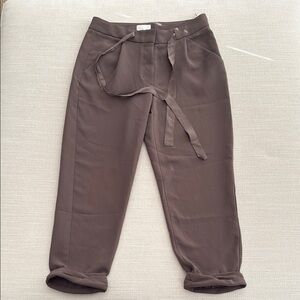 Aritzia Wilfred Allant Brown Tie-Waist Pants